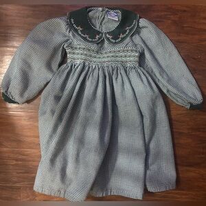 Carriage Boutique Smocked Christmas Dress with Velvet Accent